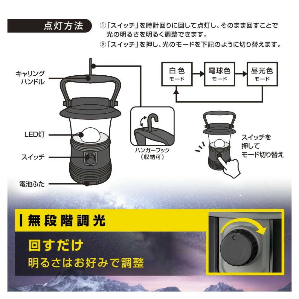 Ohm Electric LED Lantern with Dimming and Color Adjustment 530 Lumens