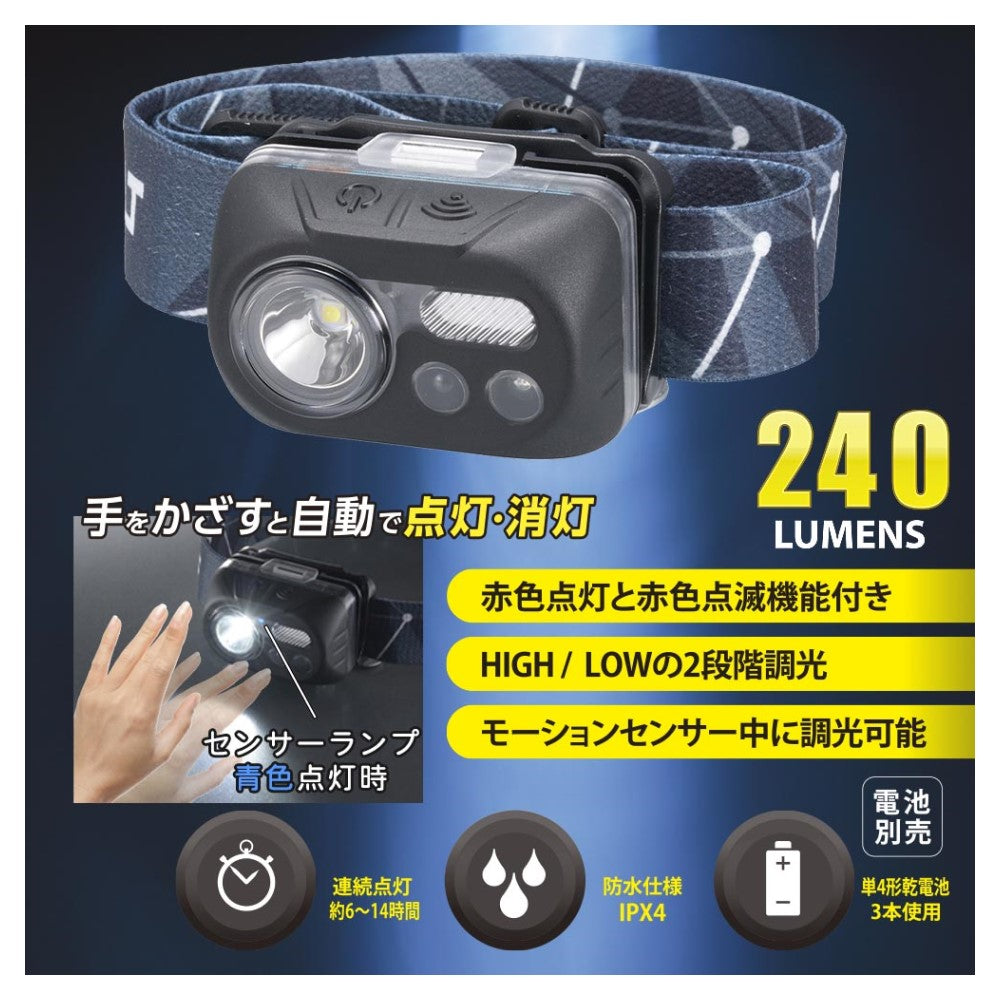 Ohm Electric LED Headlight with Sensor ECLAT 240 Lumens