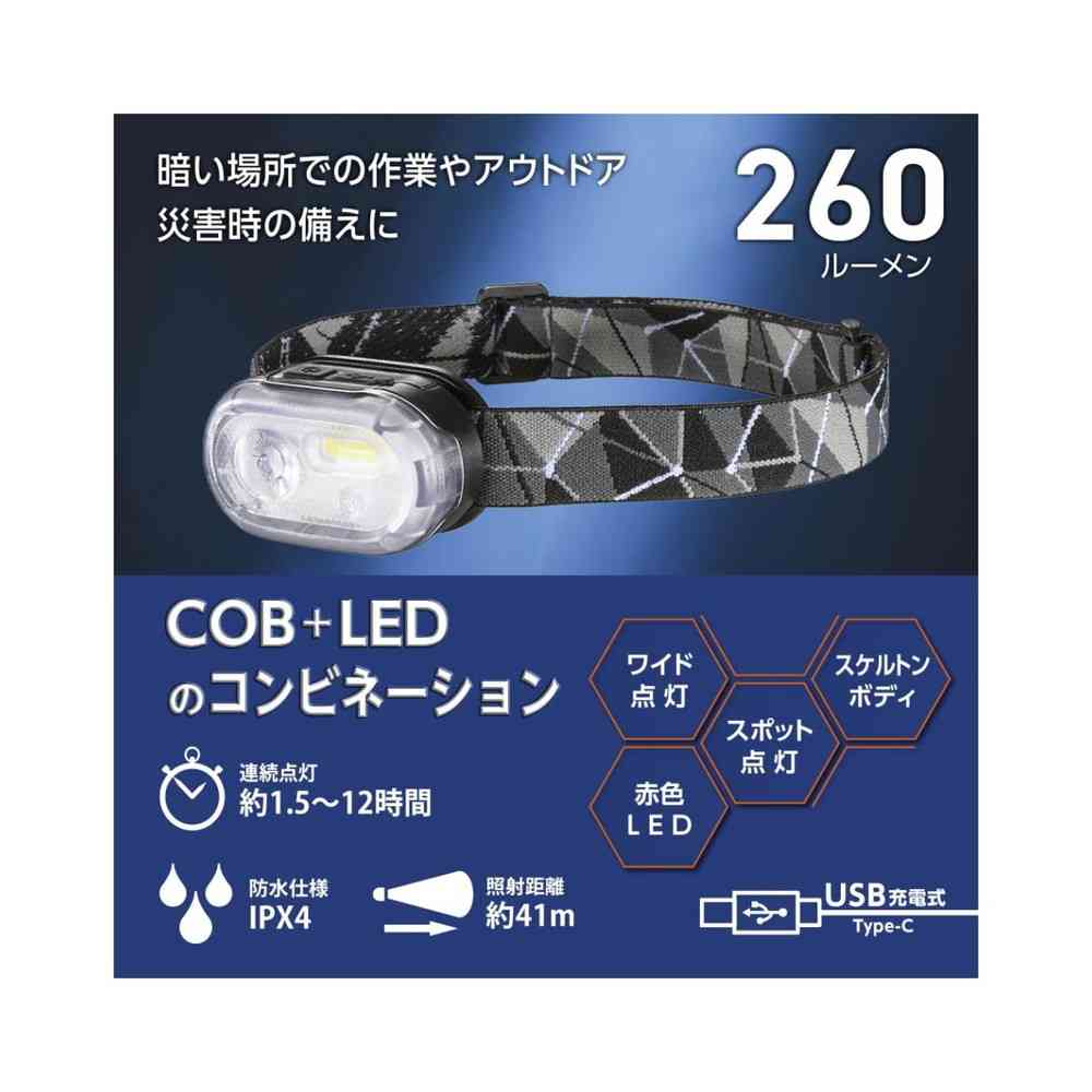 Ohm Electric Compact Rechargeable Headlight 260 Lumens