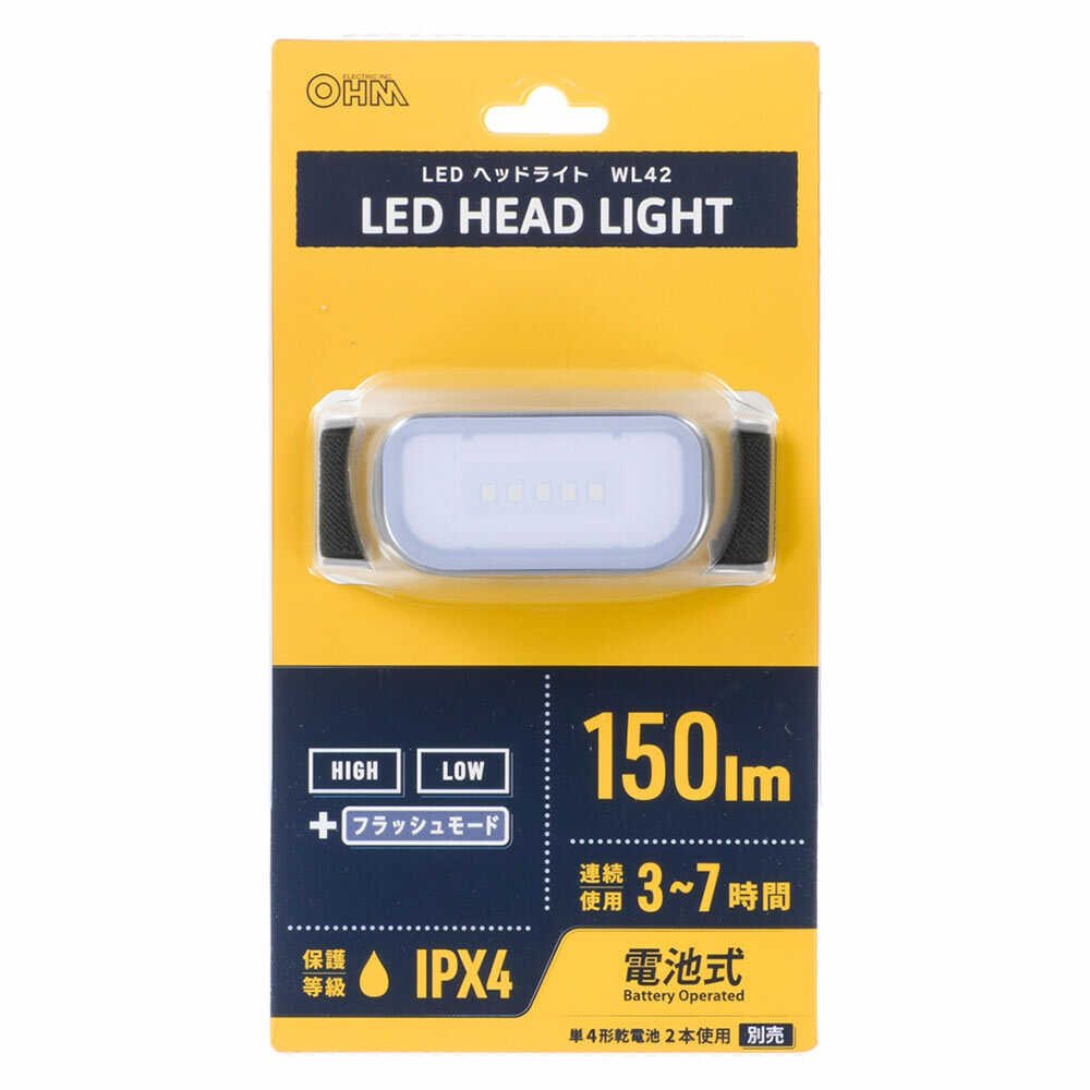 Ohm Electric LED Headlight 150 Lumens LC-WL42-GY
