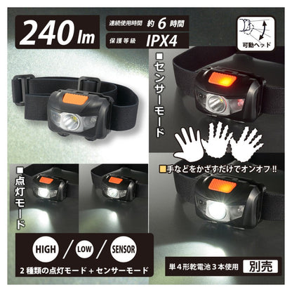 Ohm Electric LED Headlight Sensor Red 240 Lumens