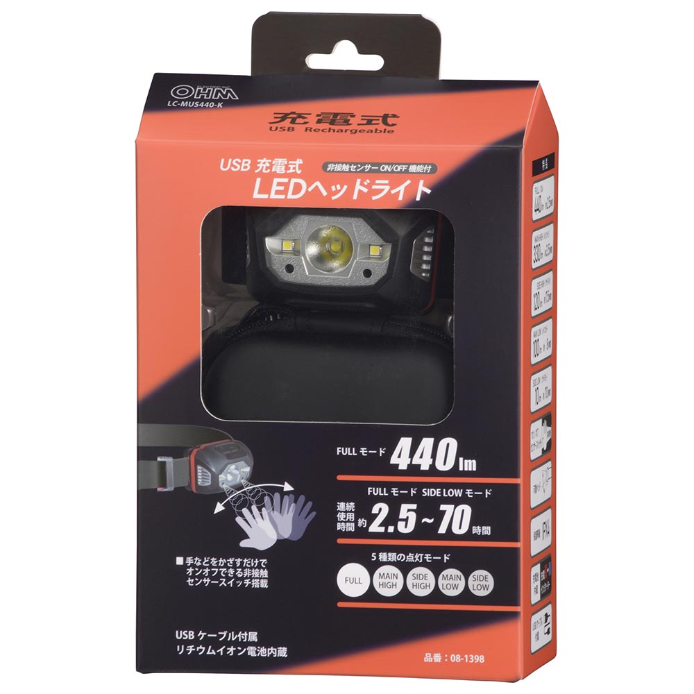 Ohm Electric USB Rechargeable LED Headlight