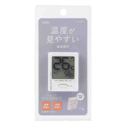 Ohm Electric Easy-to-Read Thermo-Hygrometer with Health Support Function