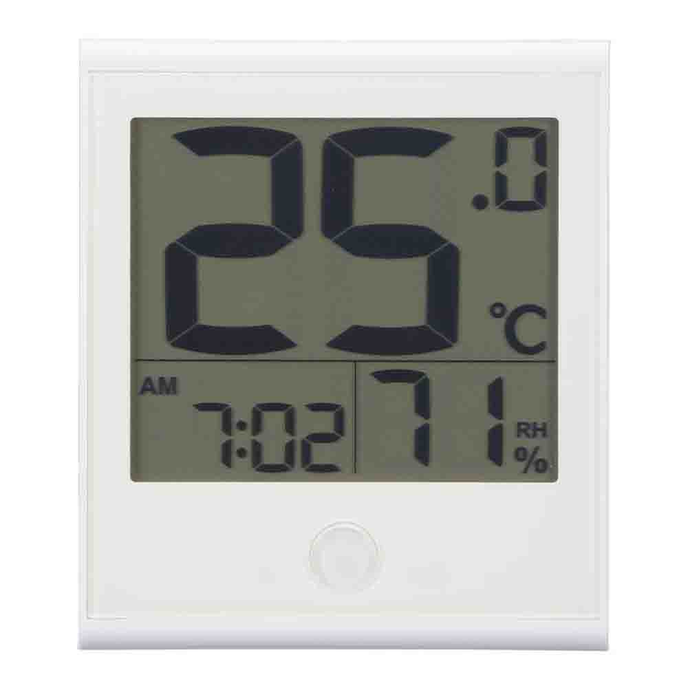 Ohm Electric Easy-to-Read Thermo-Hygrometer with Clock Function