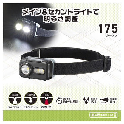 Ohm Electric LED Headlamp with Main & Secondary Light (175 Lumens)