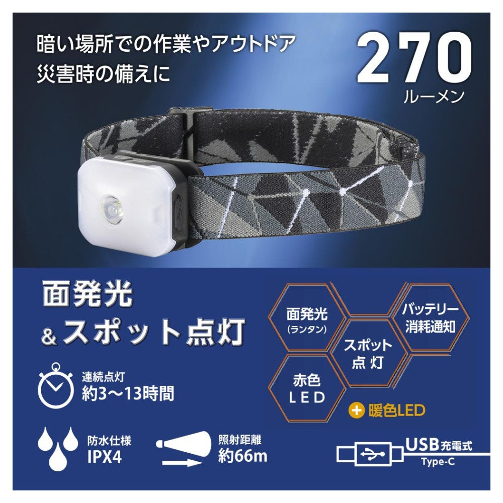 Ohm Electric LED Headlamp with Surface and Spot Lighting (270 Lumens)
