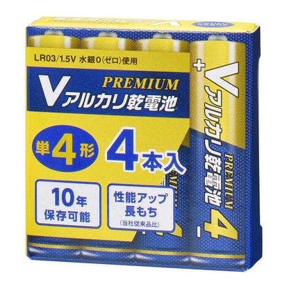 Ohm Electric V Alkaline Dry Battery Premium Type AAA LR03PN4P Pack of 4