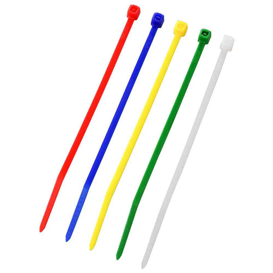Ohm Electric Color Assorted Lock Tie Indoor Use 100mm Mixed Color 09-1270 (Pack of 50)