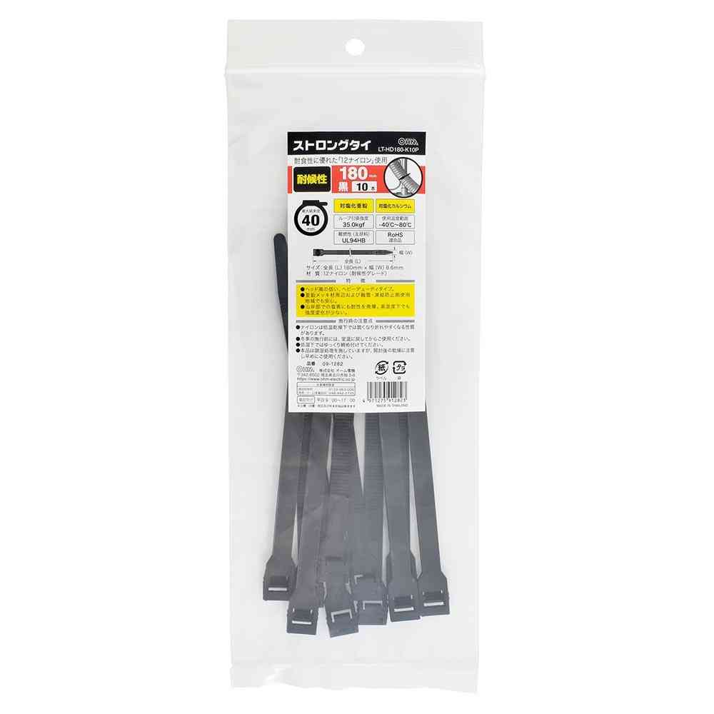 Ohm Electric Strong Tie Weather Resistant 180mm Black 09-1282 (Pack of 10)
