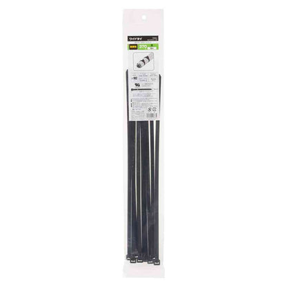 Ohm Electric Wide Tie Weather-Resistant 370mm Black 10-Pack