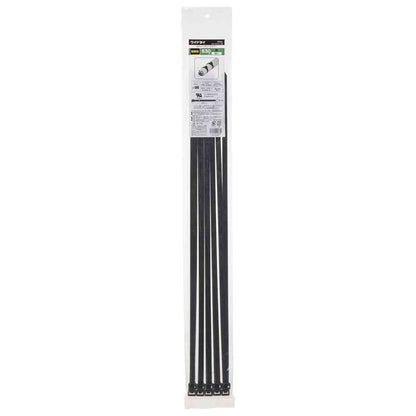 Ohm Electric Wide Tie Weather-Resistant 530mm Black 10-Pack