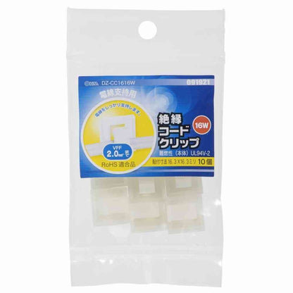 Ohm Electric Insulation Wire Clip 16W White 10-Pack