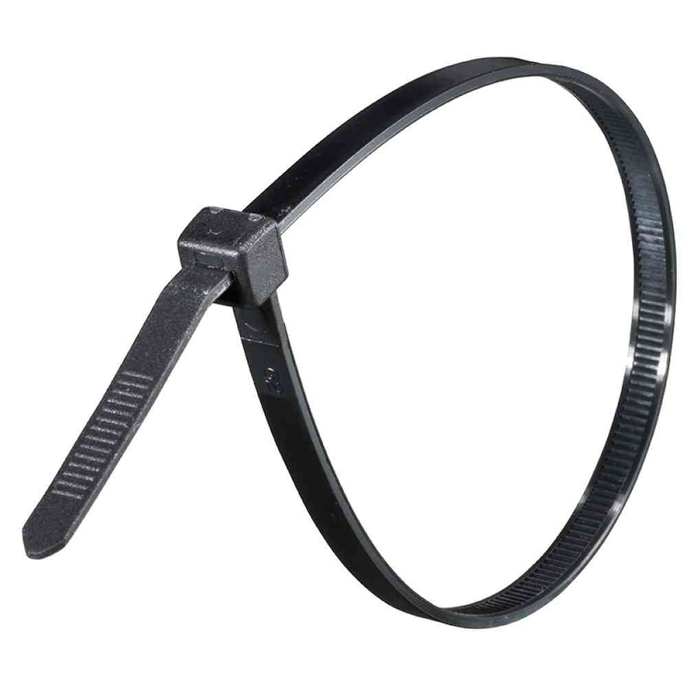 Ohm Electric Wide Tie Weather-Resistant 370mm Black 30-Pack