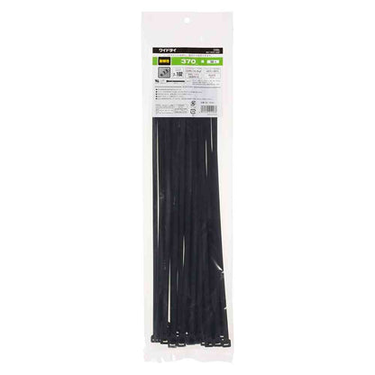 Ohm Electric Wide Tie Weather-Resistant 370mm Black 30-Pack