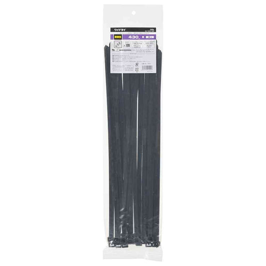 Ohm Electric Wide Tie Weather-Resistant 430mm Black 30-Pack