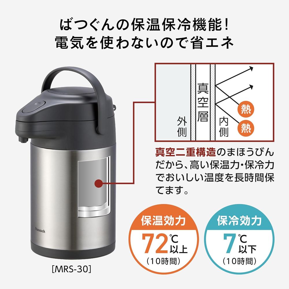 Peacock Stainless Air Pot MRS-30XA