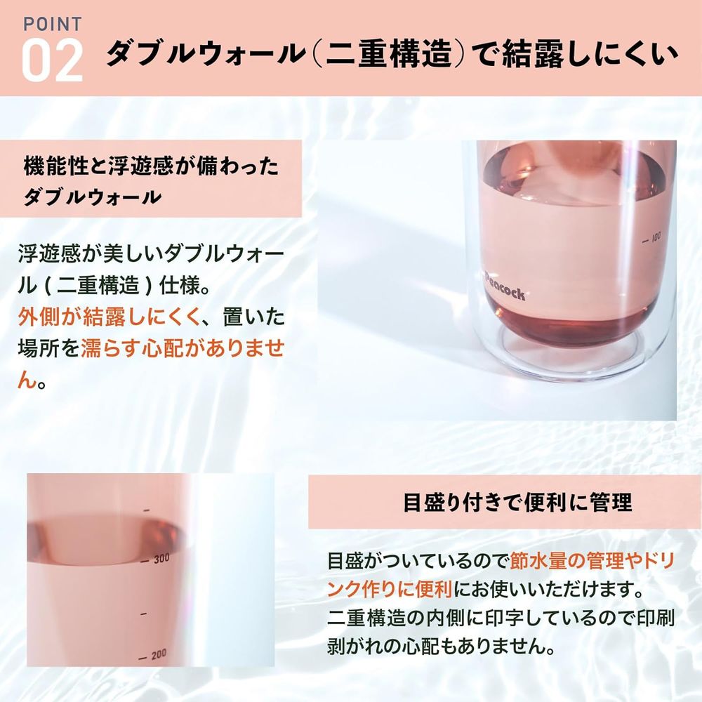 Peacock Clear Bottle (Double Wall) Screw Type PPA-50XR