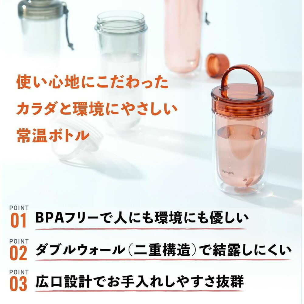 Peacock Clear Bottle (Double Wall) Screw Type PPA-50XH