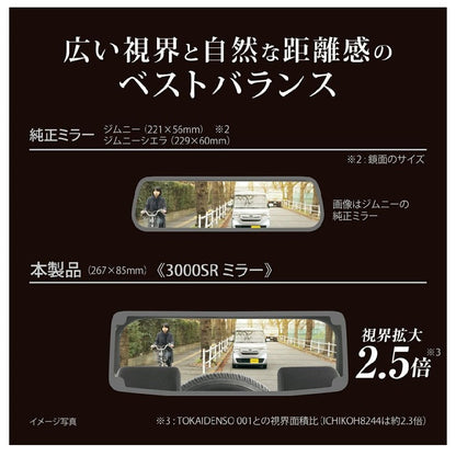 Carmate Jimny Rear View Mirror & Cover 3000SR High Reflection NZ820