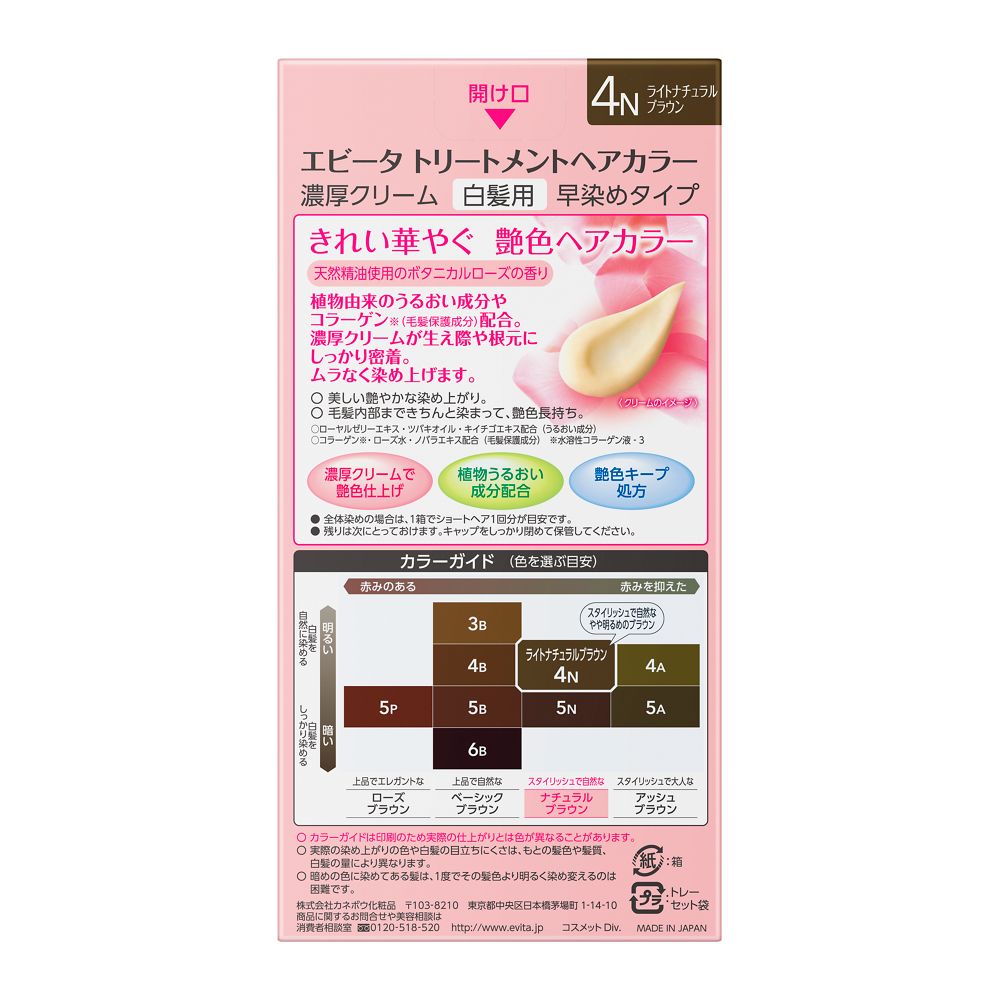 Kanebo Evita Treatment Hair Color 4N
