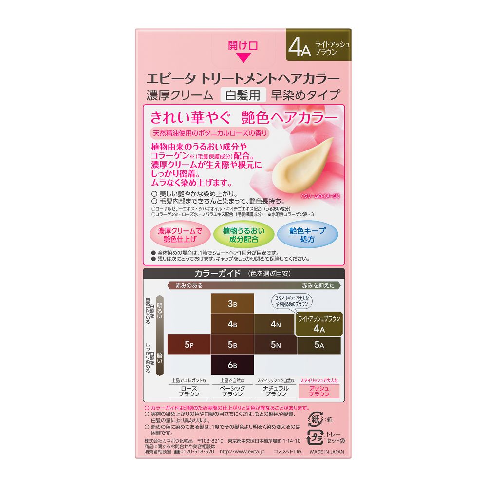 Kanebo Evita Treatment Hair Color 4A