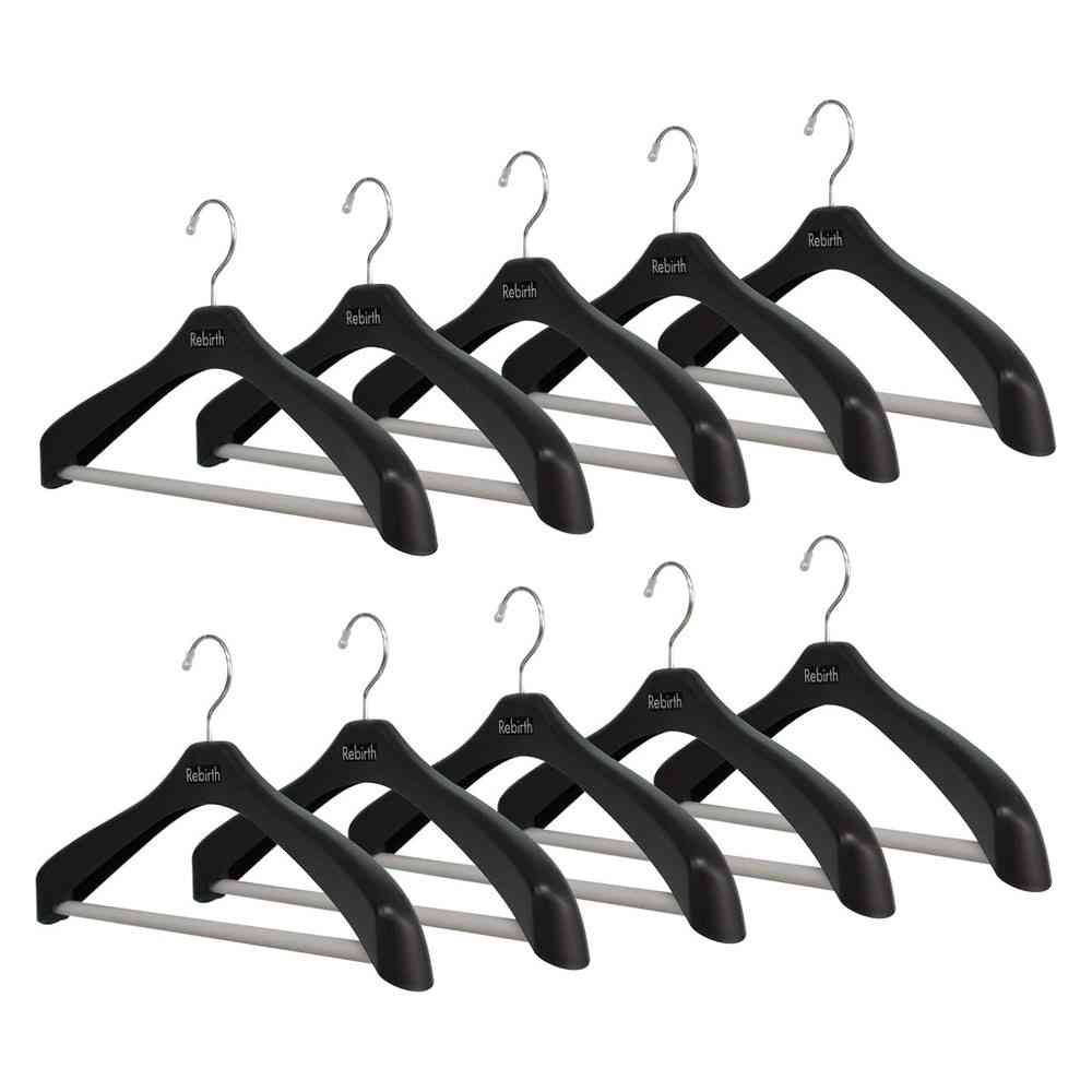Shinko Hanger Reverse Jacket Stop 42 Black 10-Pack