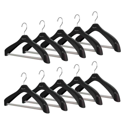 Shinko Hanger Reverse Jacket Stop 42 Black 10-Pack