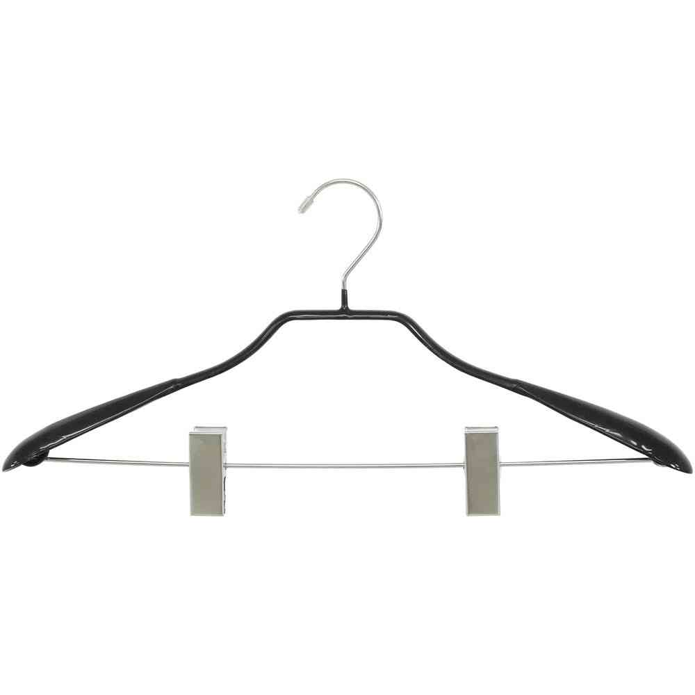 Shinko Hanger Non-Slip Hanger Jacket Hanger 42 with Clip PVC Black
