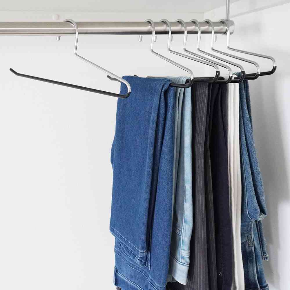 Shinko Hanger Non-Slip Hanger Slacks Hanger PVC Black 2-Pack