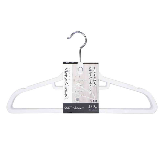 Shinko Hanger Mono Closet Shirt Hanger Flocked White (6 pieces)