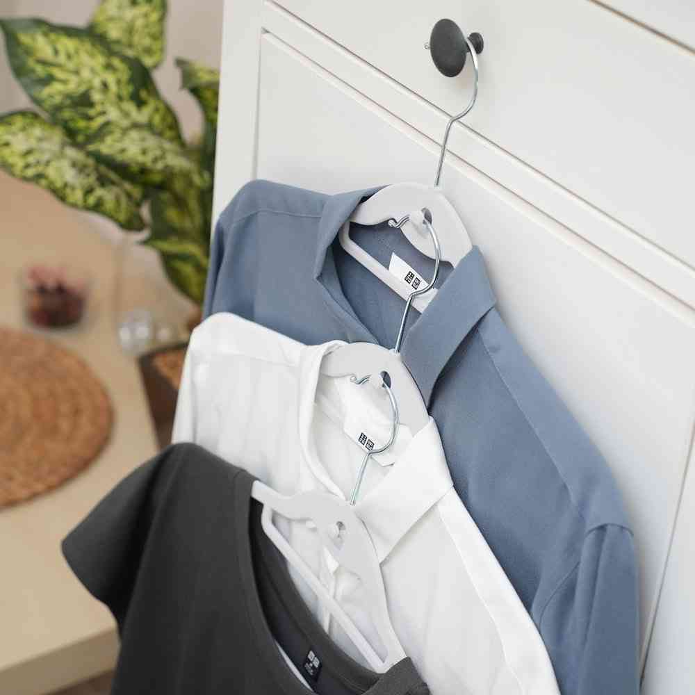 Shinko Hanger Mono Closet Shirt Hanger Flocked White (6 pieces)