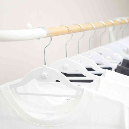 Shinko Hanger Mono Closet Shirt Hanger Flocked White (6 pieces)