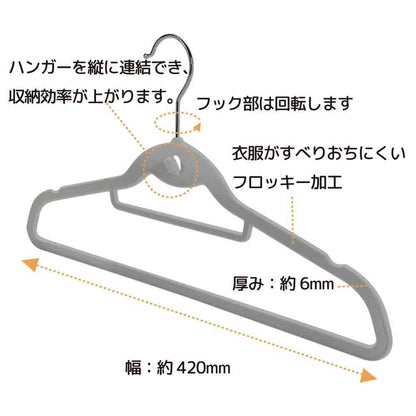 Shinko Hanger Mono Closet Shirt Hanger Flocked Gray (6 pieces)