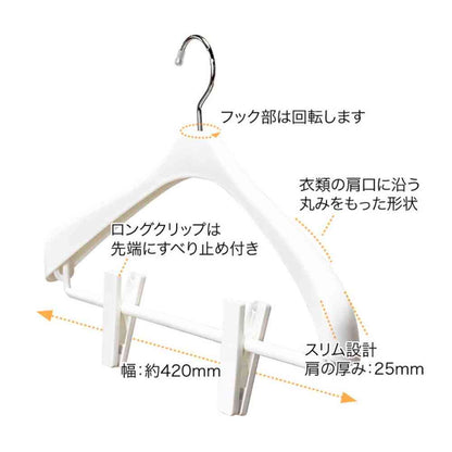 Shinko Hanger Mono Closet Suit Hanger Slim Clip Gray (2 pieces)