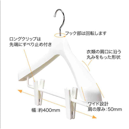 Shinko Hanger Mono Closet Suit Hanger Clip 40 Gray