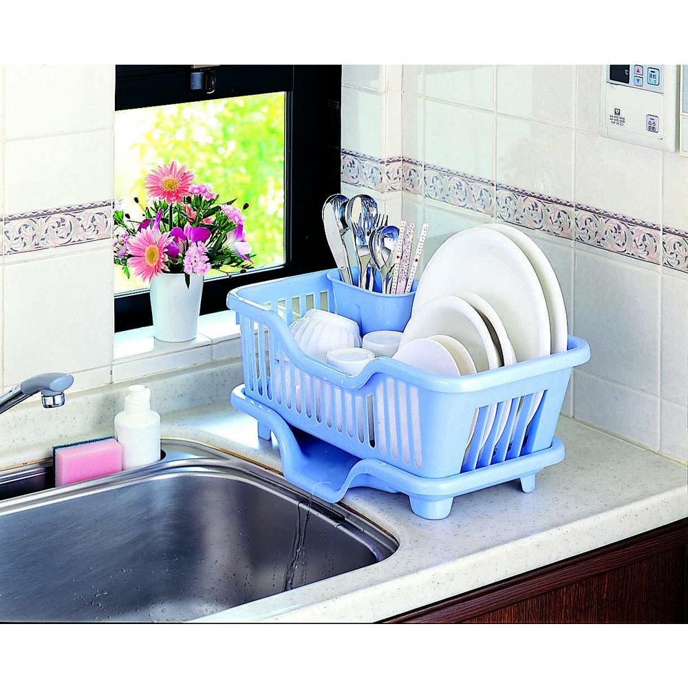 Sanko Plastic Plate Rack Draining Basket Flow No.3 Slim Vertical