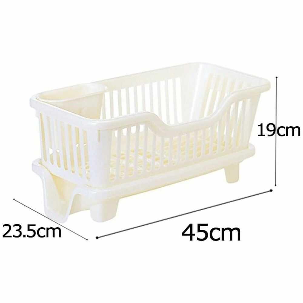 Sanko Plastic Plate Rack Draining Basket Flow No.4 Slim Horizontal
