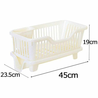 Sanko Plastic Plate Rack Draining Basket Flow No.4 Slim Horizontal