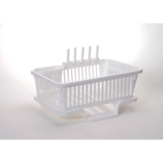 Sanko Plastic Dish Rack Drainer Flow White