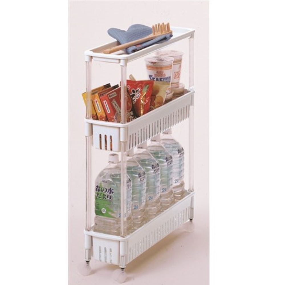 Sankoh Plastic Luce Wagon Slim 3-Tier Off-White