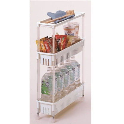 Sankoh Plastic Luce Wagon Slim 3-Tier Off-White