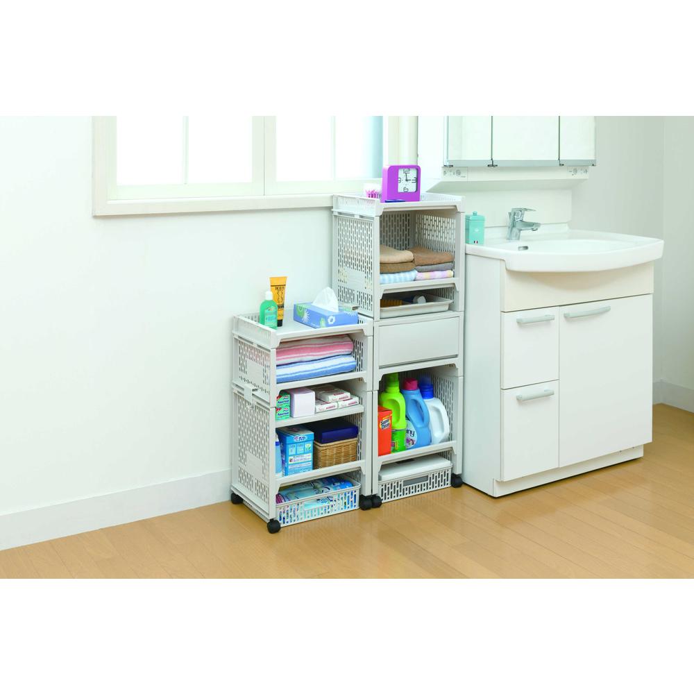 Sanko Plastic Stackable Storage E-Rack Shallow L