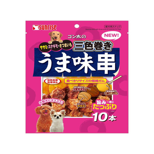 Marukan Sunrise Gonta Chicken Breast, Gizzard, and Sweet Potato Three-Color Roll Flavor Skewers 10 Pieces
