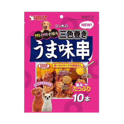 Marukan Sunrise Gonta Chicken Breast, Gizzard, and Sweet Potato Three-Color Roll Flavor Skewers 10 Pieces