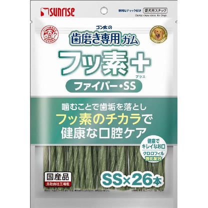 Marukan Sunrise Gonta's Toothbrush Chew with Fluoride Plus Fiber SS Size with Chlorophyll 26 Pieces