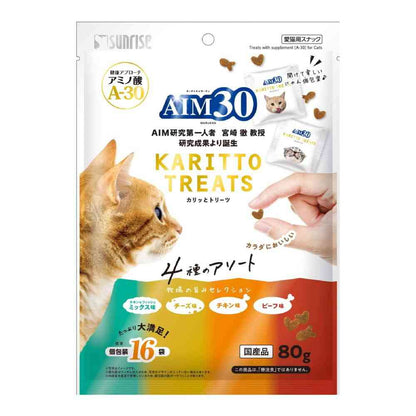 Marukan AIM30 Crunchy Treats 4-Flavor Assortment Farm Flavor Selection 80g