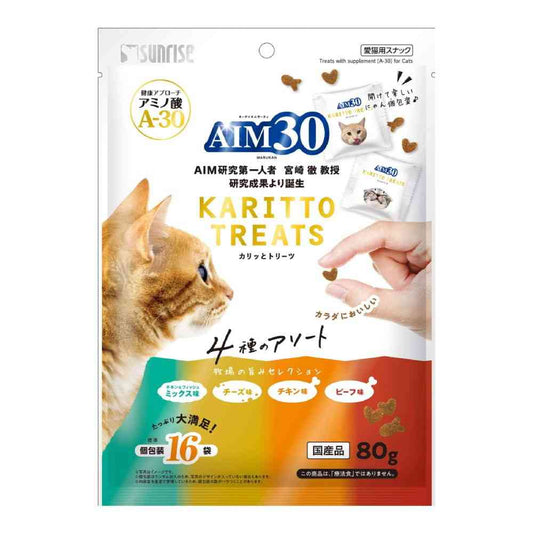 Marukan AIM30 Crunchy Treats 4-Flavor Assortment Farm Flavor Selection 80g