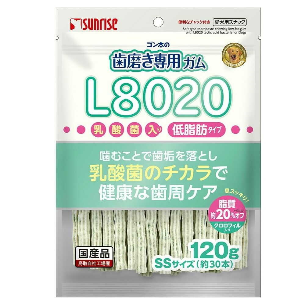 Marukan Sunrise GonTa's Toothbrush Gum SS Size L8020 Lactic Acid Bacteria & Chlorophyll Low Fat 120g