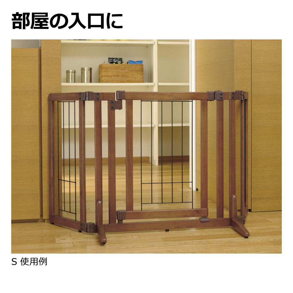 Wooden Pet Gate with Door M Brown