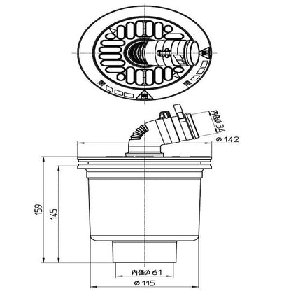 SANEI Washing Machine Drain Trap H5550C-50